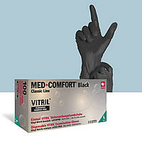 Рукавички вінілові чорного кольору AMPri Med Comfort розмір S, 100шт.