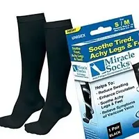 Шкарпетки антиварикозні Miracle Socks, Чорні/компресійні гольфи/лічорні шкарпетки з масажним ефектом