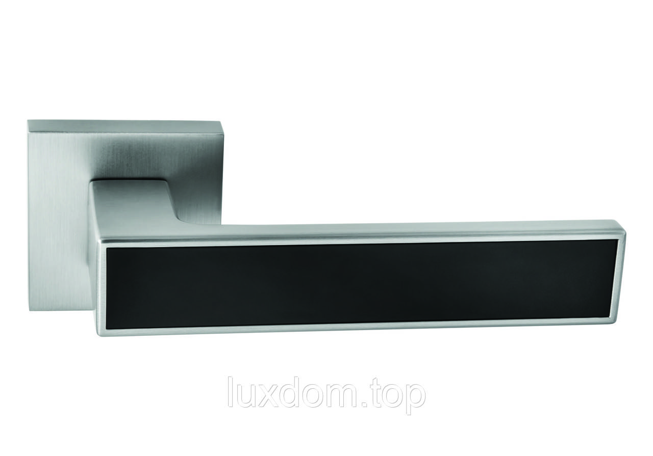Італійська дверна ручка ORO&ORO 078-15E MSN/Black — Матовий нікель/Чорний матовий (вставка)