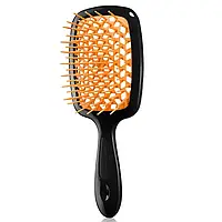 Продувная расческа для укладки волос феном Janeke Superbrush Black/Оrange (Оригинал)