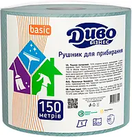 Рушники для прибирання Диво макулатурні 1 шар 1 рулон 625 відривів Зелені