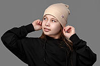 Шапка детская деми сиреневого цвета р. 50-56 Темно-рожевий Без бренда, Украина, Вязаная шапка, Для девочек,