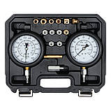 Тестери тиску оливи в двигунах і коробках передач з адаптерами в діапаз 0- 27,5/ 0- 7 Bar 17 ел. Yato YT-73032, фото 4
