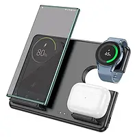 Зарядка беспроводная Qi 3в1 HOCO CQ2 Flash folding QI |27W Max| Док-станция для iPhone + iWatch + Airpods .