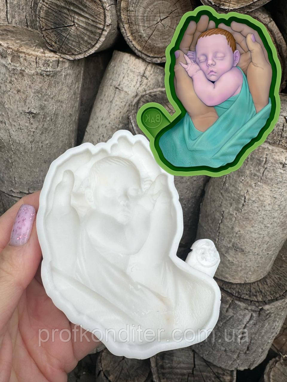 Ексклюзив! Силіконовий молд для шоколаду та ін "Дитя в ладонях", фото 1