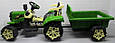 Великий Акумуляторний трактор С2 зелений  з причепом TS-6601, фото 6