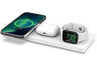 Безпроводная зарядка Belkin BOOST CHARGE PRO 3-in-1 Wireless Charging Pad MagSafe White (HPU72, WIZ016vfWh)