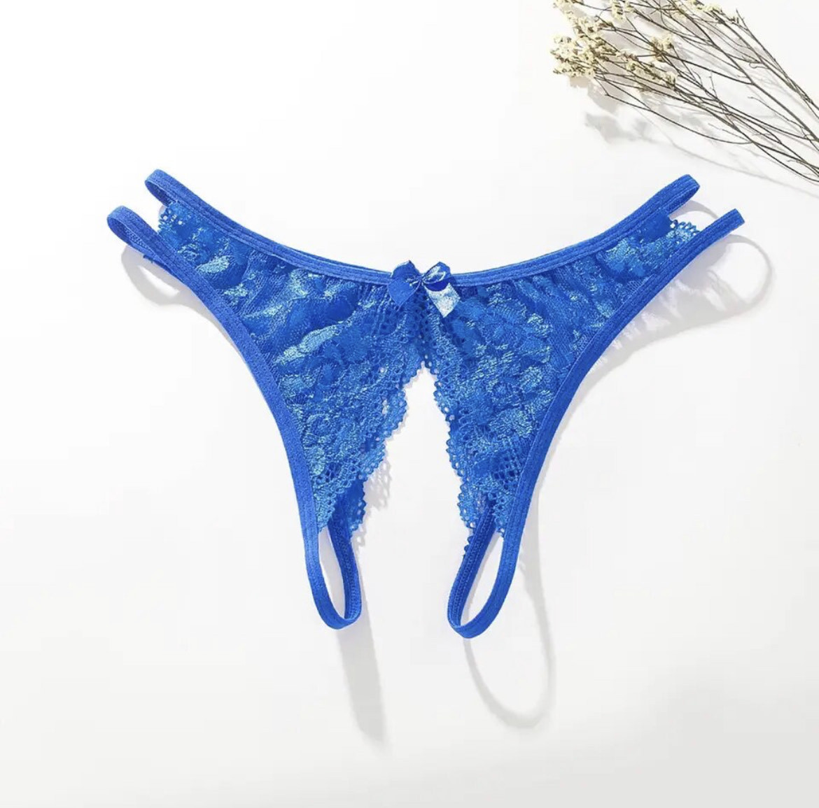 Трусики з відкритим доступом G-String (р. XS/S/M, сині)