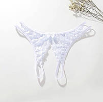 Трусики з відкритим доступом G-String (р. XS/S/M, білі)