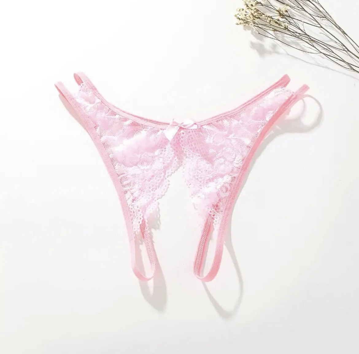 Трусики з відкритим доступом G-String (р. XS/S/M, рожеві)