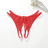 Трусики з відкритим доступом G-String (р. XS/S/M, червоні)
