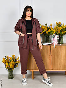 9003-19 Спортивний костюм жіночий на блискавці двунитка супербатал (4 од: 54,56,58,60)