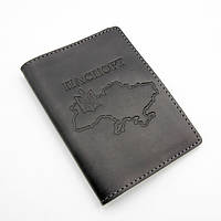Обложка на паспорт патриотическая Grande pelle, кожаная обложка с гравировкой, обложка на паспорт Украина