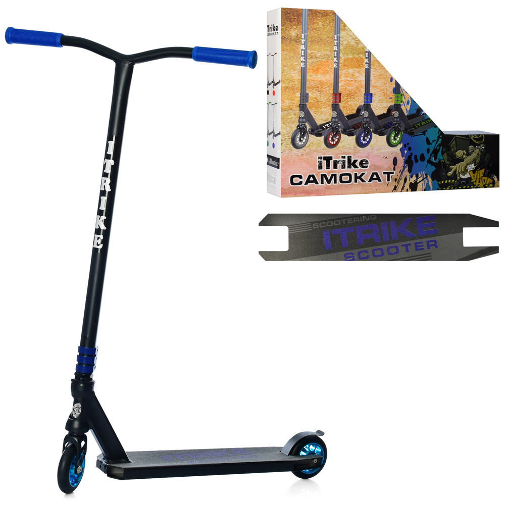 Самокат трюковий iTrike SR 2-068-1-BBL, чорно-синій, фото 1