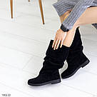 Жіночі демісезонні чоботи без блискавки із замші, фото 3