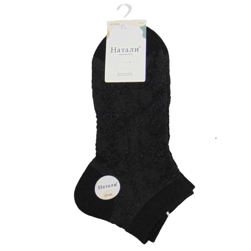 Жіночі короткі шкарпетки з візерунком Наталі 37-41 чорні 78166, фото 1