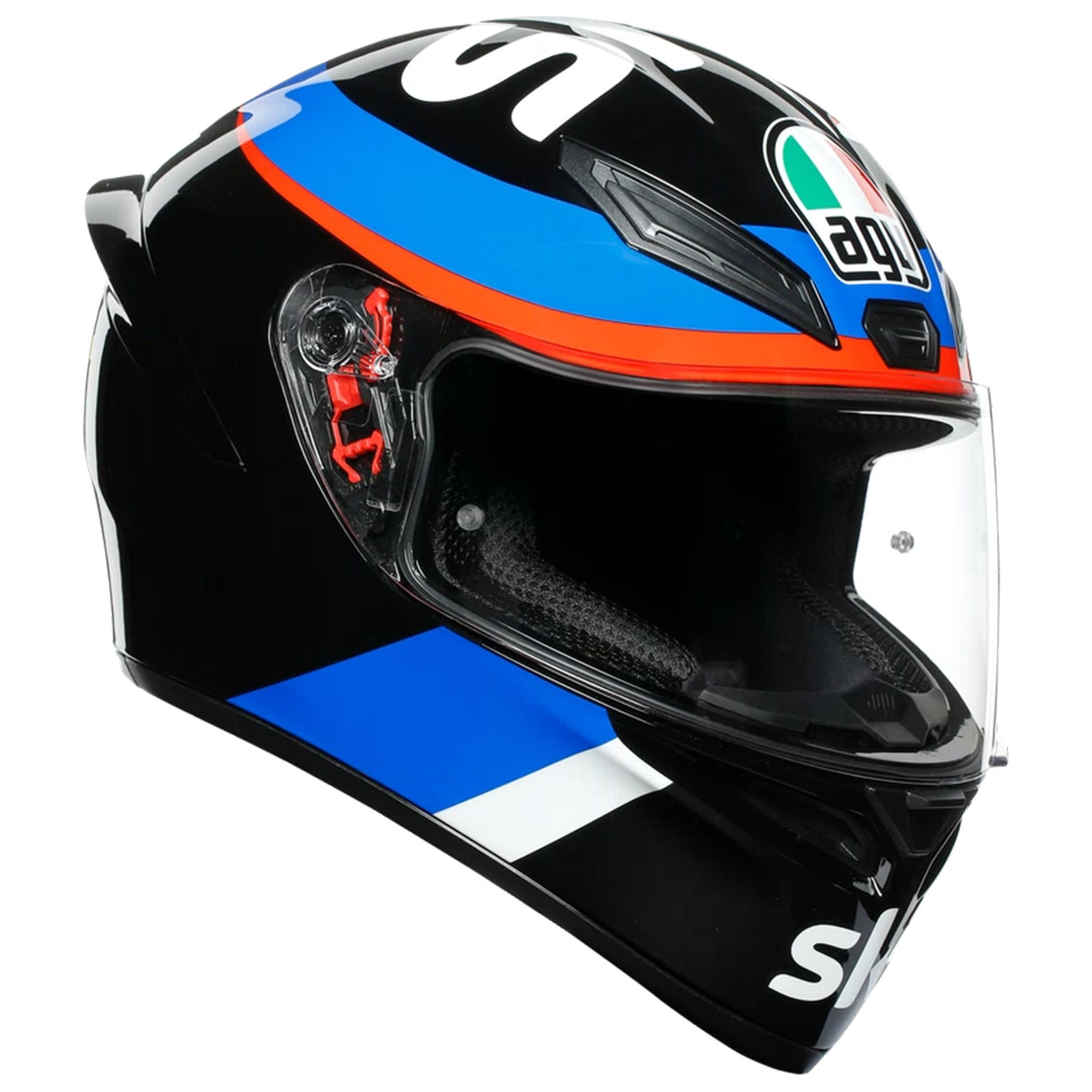 МОТОШОЛОМ ЗАКРИТИЙ AGV K1 - VR46 SKY RACING TEAM BLACK/RED, фото 1