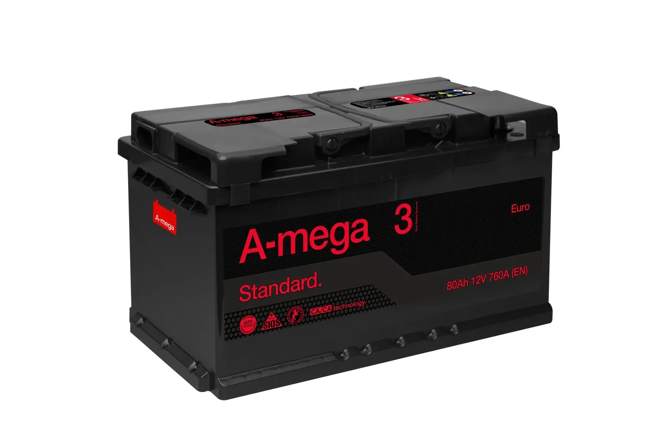 Aкумулятор A-Mega Standart 6СТ-80 Ah (0) правий плюс