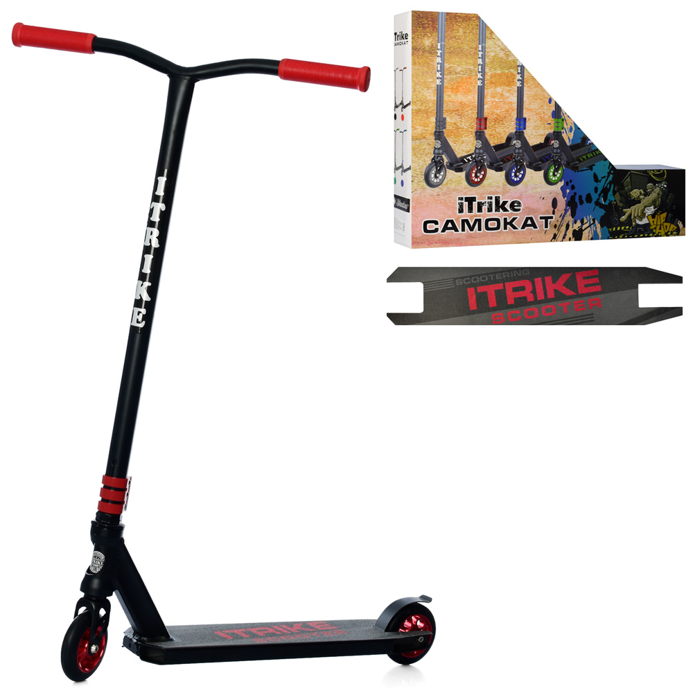 Самокат трюковий iTrike SR 2-068-1-BR, чорно-червоний, фото 1