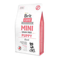Сухой корм для щенков и молодых собак миниатюрных пород Brit Care Mini GF Puppy Lamb 400 г (ягненок) Брит