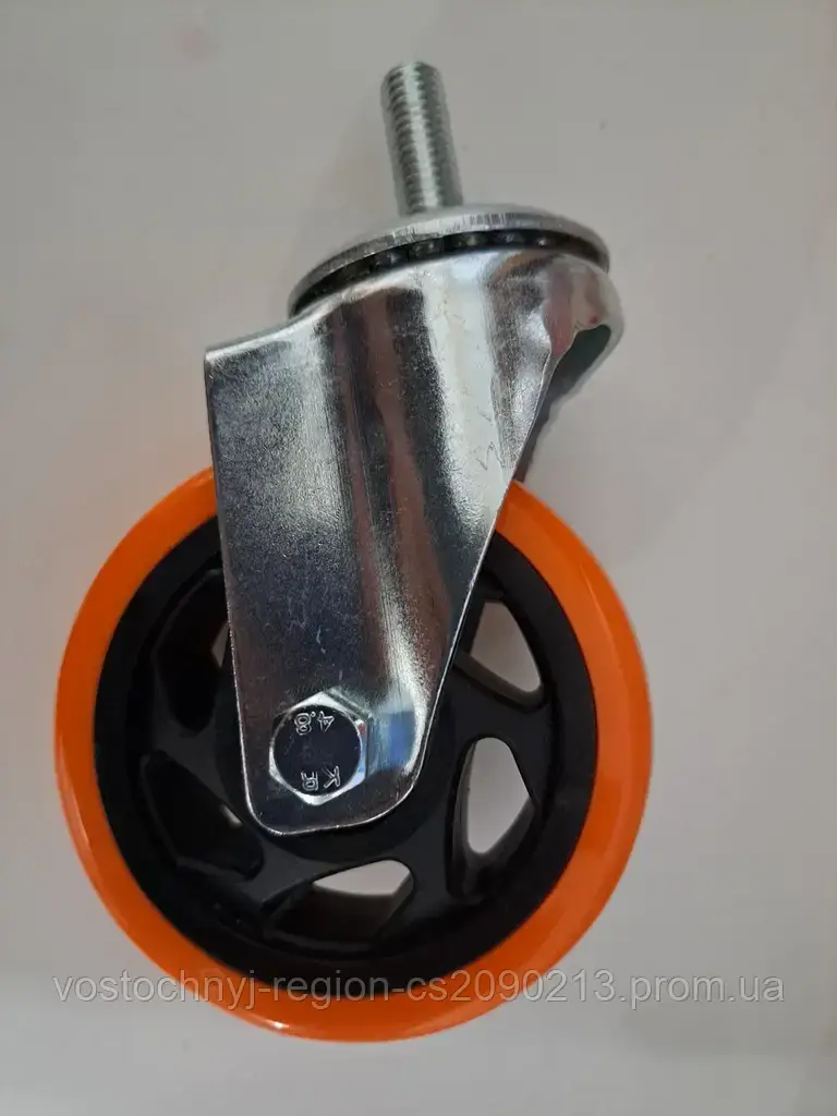 Полиуретановое колесо PVC 100 мм в поворотном кронштейне на болту ...