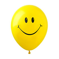 Воздушный шар с рисунком Смайлик | Желтый