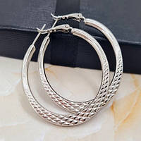Жіночі сережки срібні кільця біжутерія Xuping 3,5 см, сережки круглі під срібло великі широкі грубі
