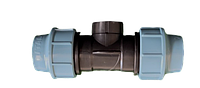 Трійник затискний 25х3/4"х25 з внутрішньою різзю для поліетиленової труби