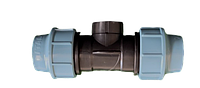 Тройник зажимной 40х1-1/4"х40 с внутренней резьбой для полиэтиленовой трубы