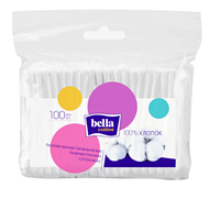 Ватные палочки в полиэтиленовой упаковке 100 шт Bella