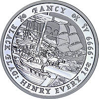 Серебряная монета 1oz Пиратский Корабль «Фантазия» 1 доллар 2023 Тувалу