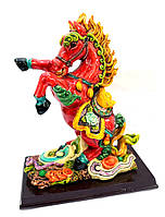 Статуетка Кінь з чашею багатства на спині Фігурка символ 2026 Кінь строкатий з полістоуна