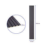 Рейка декоративна WPC стінова 3000х150х9мм Графіт SW-00001871, фото 3