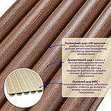 Рейка декоративна WPC кругла стінова 3000х152х15мм Каштан SW-00001872, фото 2