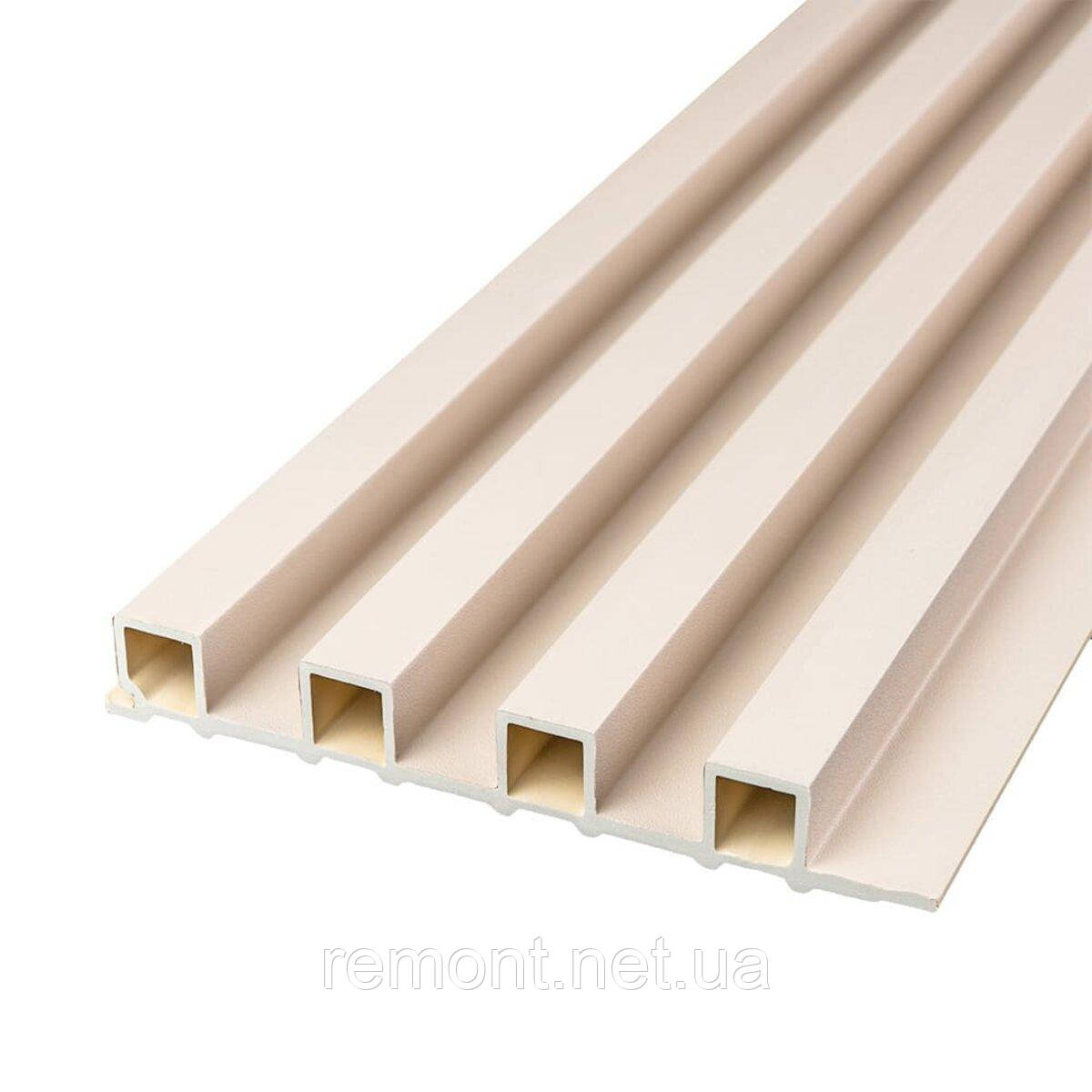 Рейка декоративна WPC стінова 3000х160х23мм Молочний SW-00001858, фото 1
