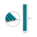 Рейка декоративна WPC стінова 3000х160х23мм Темна бірюза SW-00001863, фото 3