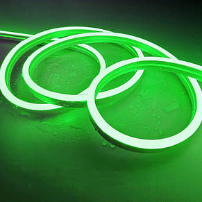 Неонова стрічка силіконова Neon Led Strip 5м Зелена 12V-220V, фото 4