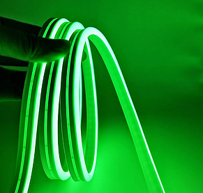 Неонова стрічка силіконова Neon Led Strip 5м Зелена 12V-220V, фото 1