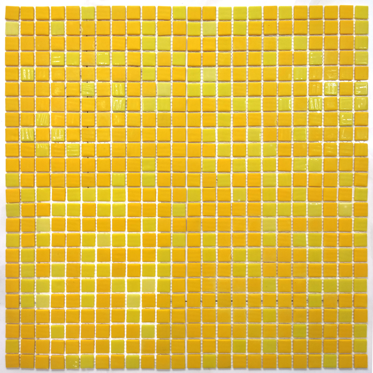 Мозаїка АкваМо жовтий мікс Limited Edition 18 31.7x31.7 скляна для ванни, душової, кухні