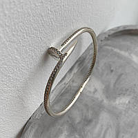 Серебряный браслет на руку женский с фианитами "Инфинити" Стильный браслет - гвоздь Cartier серебро 925 пробы