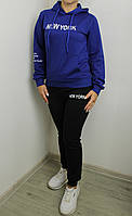 Спортивный детский/подростковый Костюм р.140-176см синий с черным штаны+кофта капюшон 140,152,176 р.