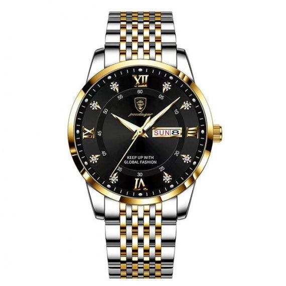 Чоловічий наручний класичний годинник Hemsut Poedagar (Чорний), фото 1