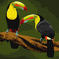 Картина по номерам "Экзотические птицы" Идейка KHO4337 40х40см от 33Cows