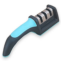 Точилка для кухонних ножів 3-ступінчаста з ручкою Knife Sharpener Tool м`ята