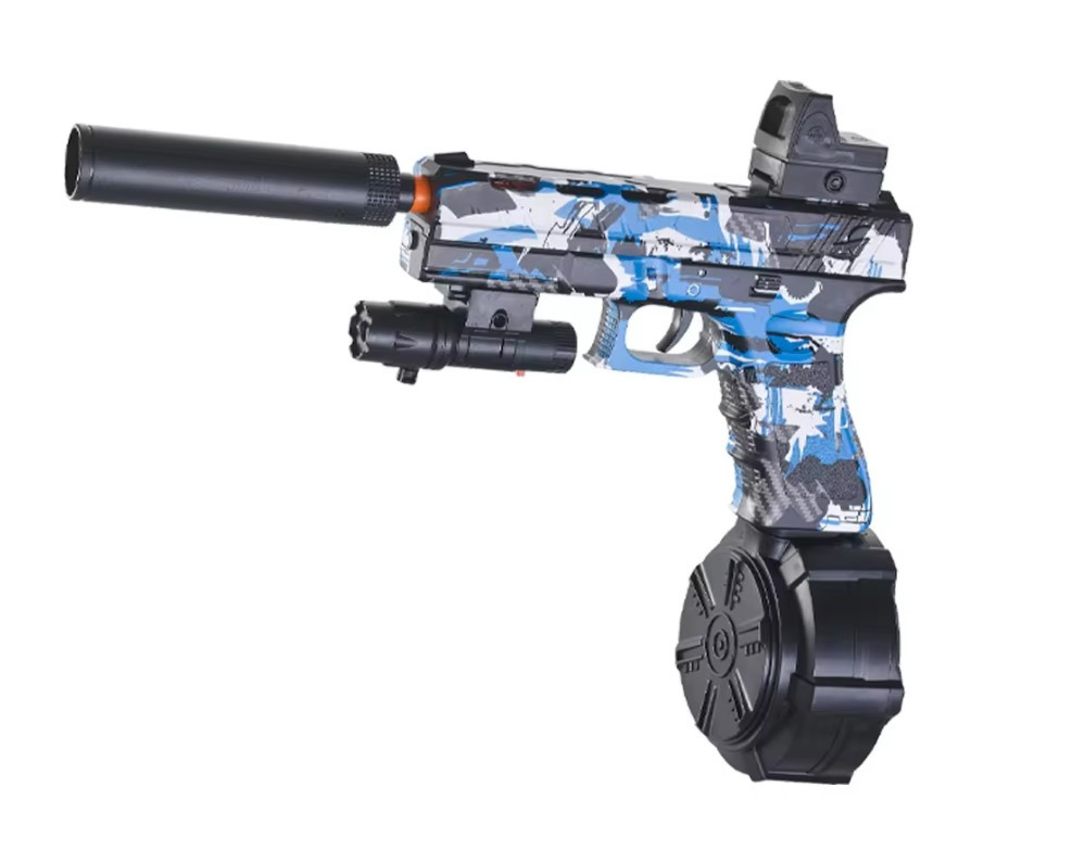 Дитячий іграшковий Пістолет Орбіган стріляє орбізами на акумуляторі Синій