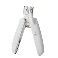 Когтерез AnimAll Groom для котів та собак, з LED підсвічуванням та контейнером для збору пазурів, білий