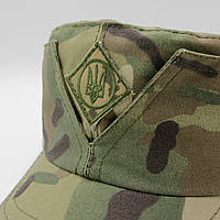 Кепка Мазепинка мультикам ЗСУ (ВСУ), тактическая кепка с кокардом 56р, камуфляжная армейская кепка с козырьком