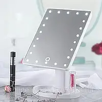 Косметическое зеркало с LED подсветкой (22x17 см) NJ-230, Белое / Зеркало для макияжа