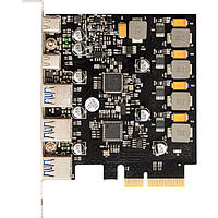 Контроллер Frime PCI-E to USB3.2 Gen2 TYPE-A+C (3+2 порта) ASM3142+VL820 (ECF-PCIEtoUSB012)