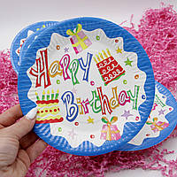 Одноразовые тарелки на праздник, красивые тарелки для Дня рождения, упаковка бумажных тарелок 10шт.